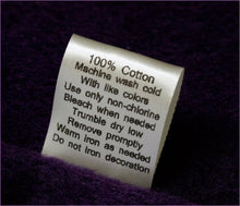 Load image into Gallery viewer, 30mm Personalized wash care satin, Custom sew on labels, Textile tag, Fabric labels clothing tag