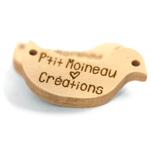 Afbeelding in Gallery-weergave laden, étiquette en bois en forme d'oiseau