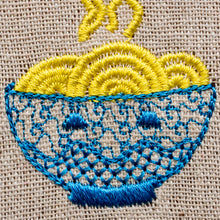 Charger l'image dans la galerie, Motif broderie bol de nouilles ramen, Fichier conception de broderie Ramen, Fichier conception machine à broder Nouilles ramen asiatiques