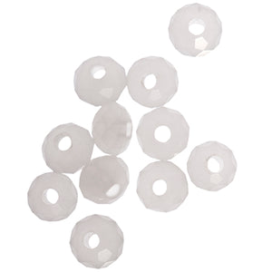 perle de verre facettée rondelle 3x4mm translucide blanc