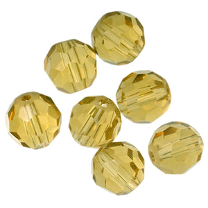 perles de verre facettées rondes 5mm miel