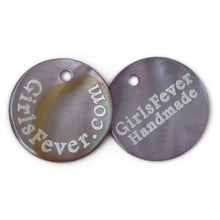 Load image into Gallery viewer, 20mm Round shell hang tag labels GREY 100 pcs