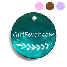 Load image into Gallery viewer, Médaillons en coquillages, rond nacre turquoise
