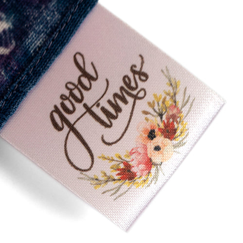 25mm Personalized pink satin baby clothing labels