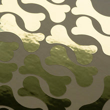 Charger l'image dans la galerie, Autocollant feuille doré métallique en forme d'os de chien, sticker en forme d'os de chien