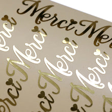 Charger l'image dans la galerie, Autocollant découpés doré Merci texte Étiquette