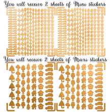 Charger l'image dans la galerie, Super shiny gold foil stickers house / car / tree, Car Payment/Insurance Budget Planner Stickers, journal stickers