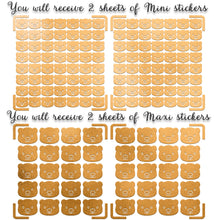 Charger l'image dans la galerie, Super glanzende goudfolie Teddybeer kopjes stickers