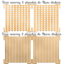 Charger l'image dans la galerie, Stickers autocollants Coeur doré 10 mm