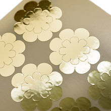 Charger l'image dans la galerie, Autocollant feuille dorée métallique en forme de fleur, sticker en forme de fleur, fabrication de cartes bricolage, scrapbooking