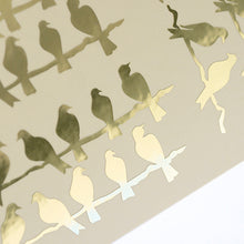 Charger l'image dans la galerie, Birds sitting on a tree brach gold foil stickers