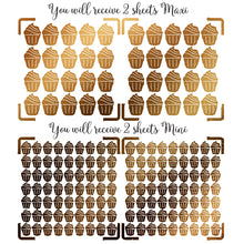 Charger l'image dans la galerie, Cupcake shaped gold foil stickers