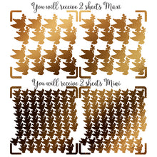 Charger l'image dans la galerie, Autocollant feuille dorée métallique en forme de colombe de la paix, fabrication de cartes bricolage, sticker de scrapbooking embellissement