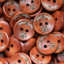 Charger l'image dans la galerie, Boutons en bois avec logo personnalisé 50pcs