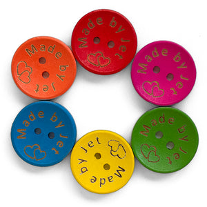 20mm Personalized round wooden mix color buttons 100 pcs
