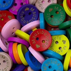 20mm Gepersonaliseerde ronde houten knopen gemixte kleuren 100st