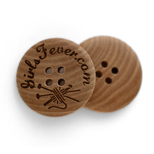 Afbeelding in Gallery-weergave laden, 23mm bouton en bois concave 4 trous personnalisable
