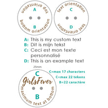 Charger l'image dans la galerie, 25mm Bouton personnalisé pour vêtement femme, bouton personnalisé avec logo, bouton personnalisable en bois