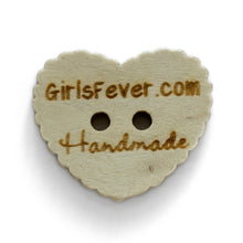 Charger l'image dans la galerie, Boutons en bois forme de coeur