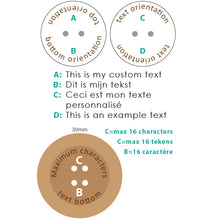 Charger l'image dans la galerie, 30mm Bouton personnalisé pour vêtement femme, bouton personnalisé avec logo, bouton personnalisable en bois