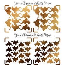 Charger l'image dans la galerie, Autocollant feuille dorée métallique en forme d'éléphant, sticker en forme d'éléphant, fabrication de cartes bricolage, scrapbooking