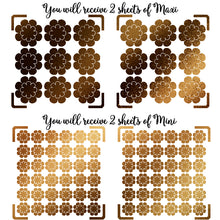 Charger l'image dans la galerie, Autocollant feuille dorée métallique en forme de fleur, sticker en forme de fleur, fabrication de cartes bricolage, scrapbooking