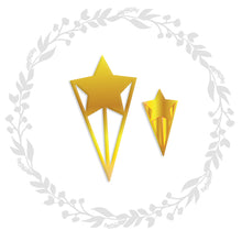 Charger l'image dans la galerie, Autocollant feuille dorée métallique en forme d'étoiles filantes, sticker en forme d'étoiles filantes, fabrication de cartes bricolage, scrapbooking