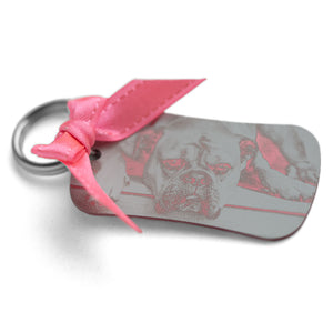 Porte clef en métal avec photo gravée, Porte clé personnalisable, Photo famille personnalisée, Porte-bonheur