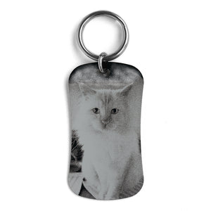 Porte clef en métal avec photo gravée, Porte clé personnalisable, Photo famille personnalisée, Porte-bonheur