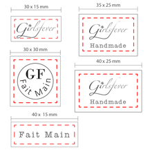 Afbeelding in Gallery-weergave laden, Gepersonaliseerde kunstleer labels met of zonder gaatjes in KHAKI kleur, een setje van 50 stuks

