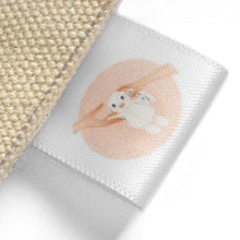 Load image into Gallery viewer, 20mm Personalized white satin textile clothing labels 50 pcs
