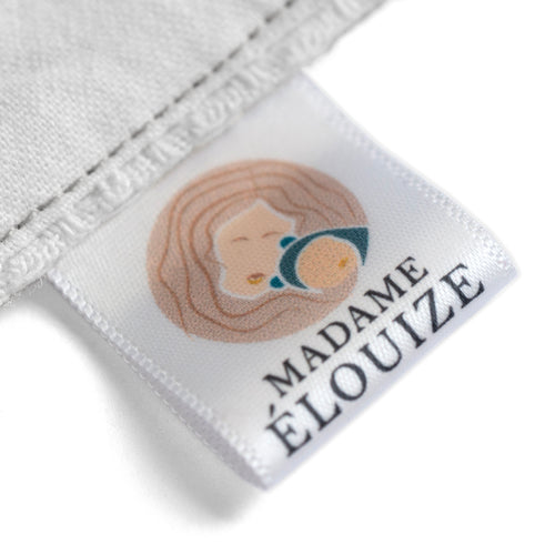  Etiquette en satin blanc personnalisé 25 mm