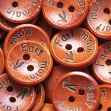 Load image into Gallery viewer, 15mm Personalized round wooden buttons red coating 100 pcs
