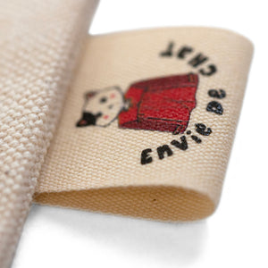 25mm Etiquettes en coton de écru personnalisé à coudre