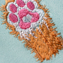 Load image into Gallery viewer, Cat paw love print machine embroidery file, cat paw embroidery design for sweatshirt, furry cat paw digital download
