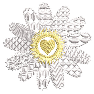 Motif broderie marguerite, Conception de broderie marguerite en dentelle, Fichier conception machine à broder marguerite