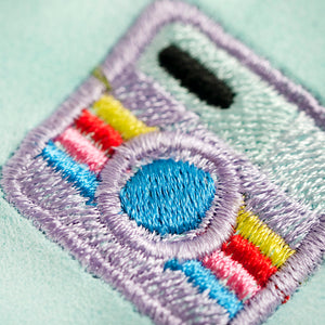 Motif broderie Appareil photo instantané, Fichier conception de Polaroid, Fichier conception machine à broder caméra