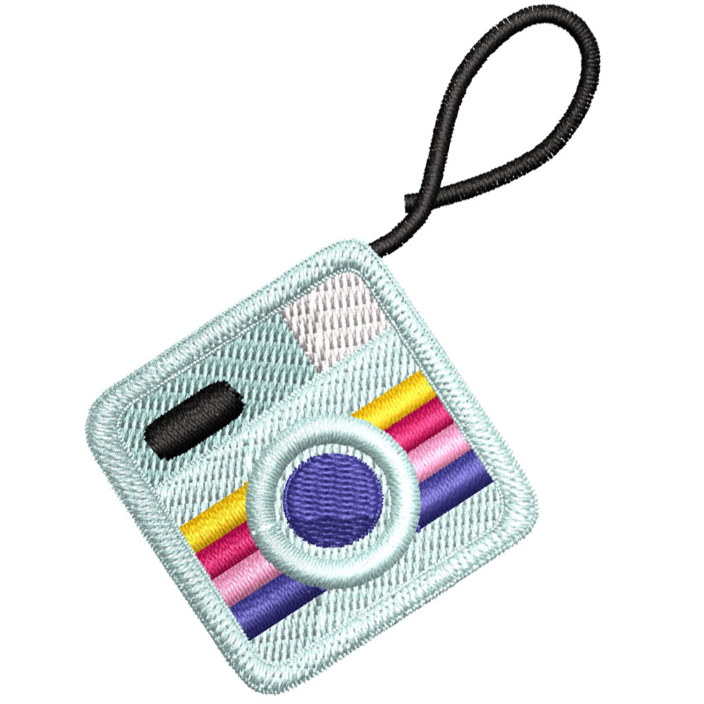 Motif broderie Appareil photo instantané, Fichier conception de Polaroid, Fichier conception machine à broder caméra