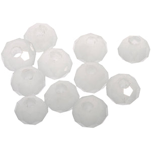 glass bead faceted rondelle 3x4mm translucent white