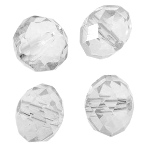 faceted rondelle 6x8mm clear transparent