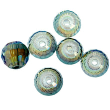 Load image into Gallery viewer, Perles de verre AB vert émeraude facettées rondes 7mm

