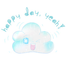 Load image into Gallery viewer, Cute cloud illustration, Happy day cloud, happy cloud vector file digital download
