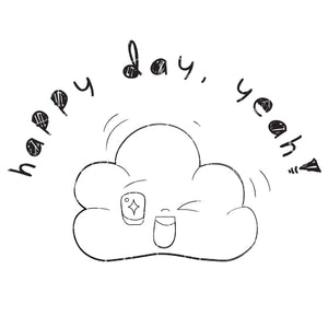 Cute cloud illustration, Happy day cloud, happy cloud vector file digital download