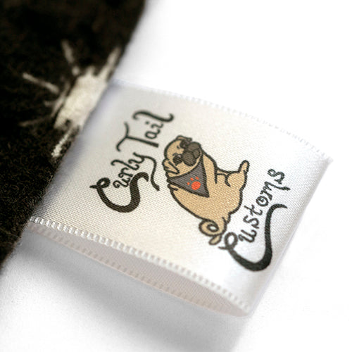 25mm wit satijn kleding label