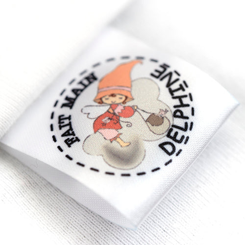 30mm Etiquettes en satin blanc personnalisé à coudre expédié en 24h
