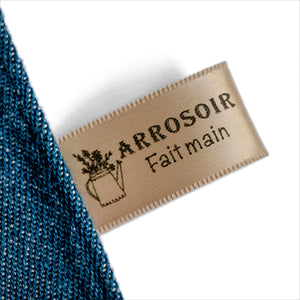 17mm Personalized satin champagne color textile clothing labels 200 pcs