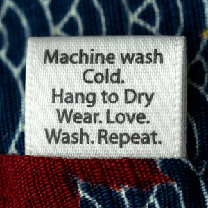 laver les étiquettes d'entretien de votre vêtement fait main
