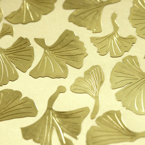 feuilles de ginkgo or métallique stickers