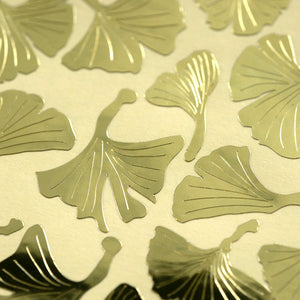 ginkgo bladeren metallic goud stickers