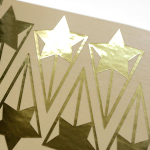 shooting star gold foil sticker, autocollant feuille d'or étoile filante